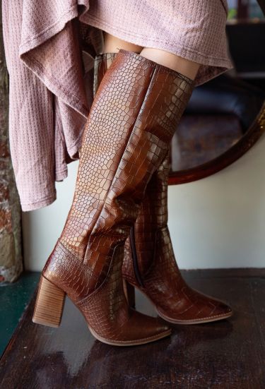 Diba True Women's TRUE DO Genuine Leather Tall Shaft Knee-High Boot in  Black or Tan